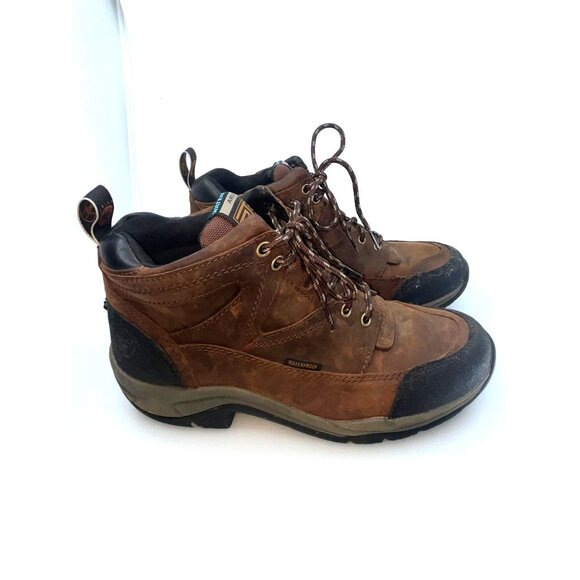 Women’s Waterproof Hiking Outdoor Brown Leather ARIAT Boots 9B - Picture 14 of 16
